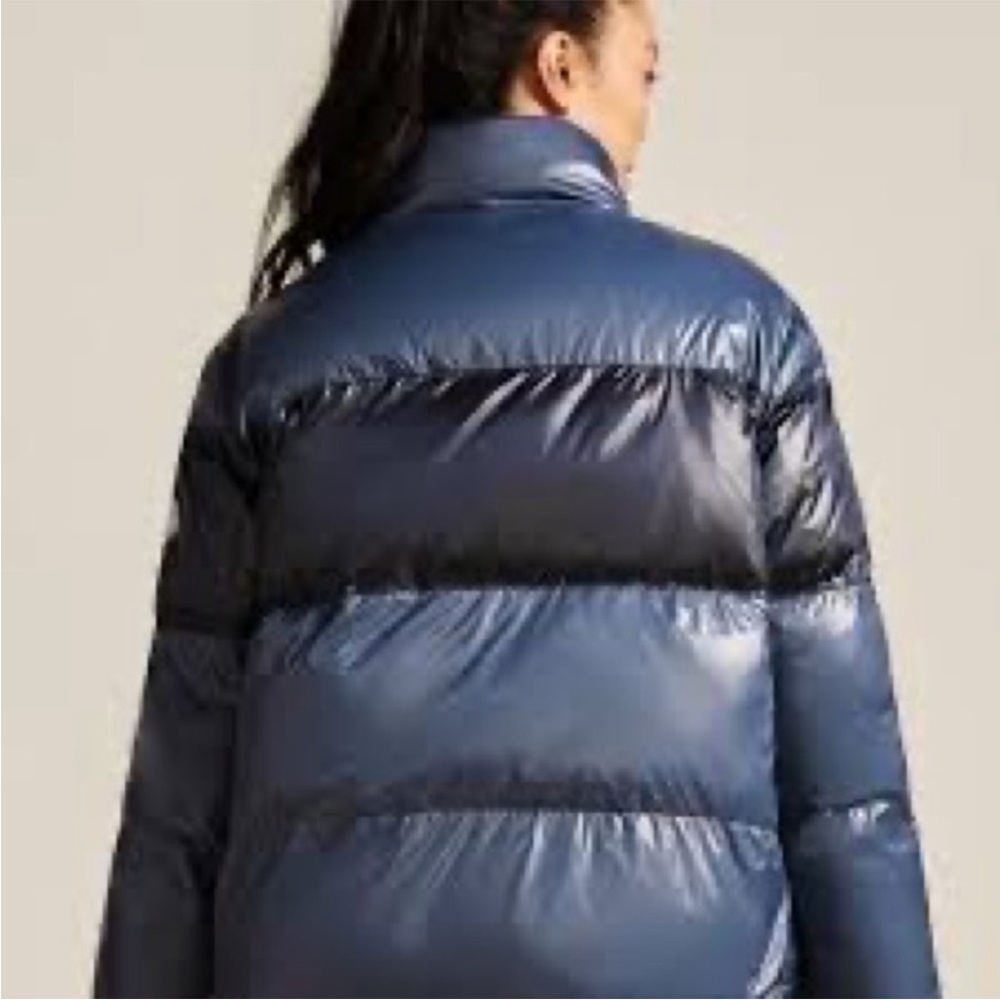 PELOTON H120 puffer jacket zip womens navy hot pink color block M - Picture 10 of 10